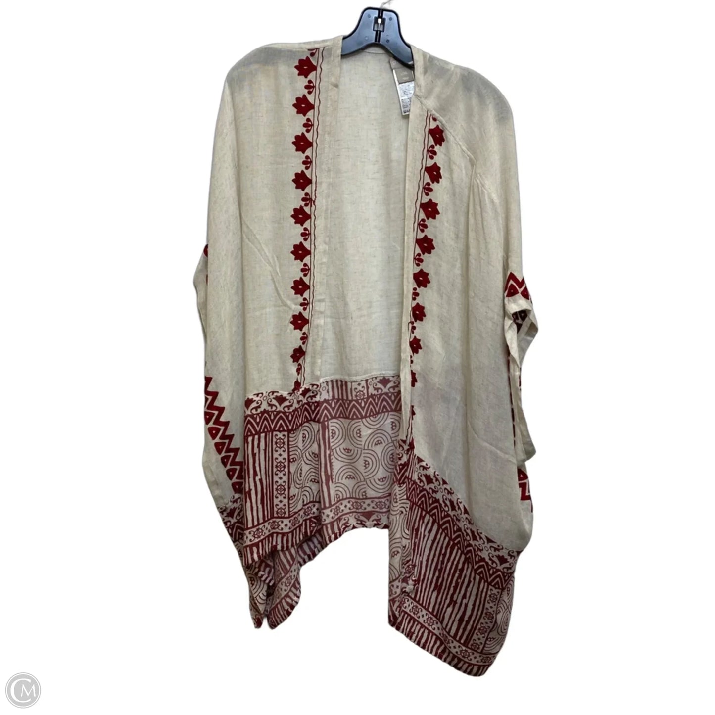 Kimono By Chicos In Cream & Red, Size: L