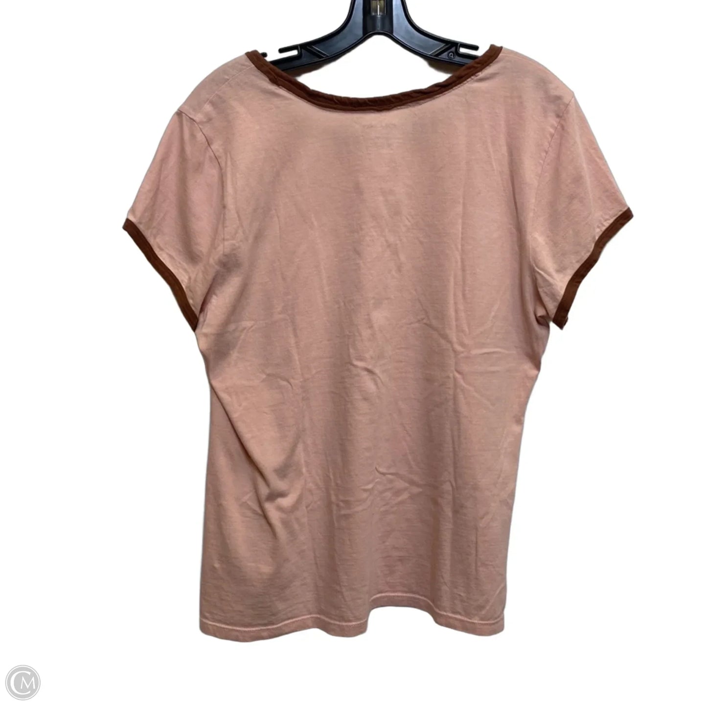 Top Short Sleeve Basic By Pilcro In Peach, Size: Xl