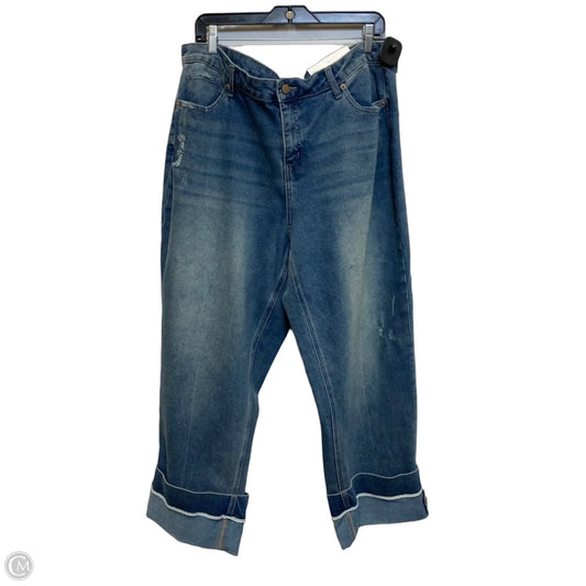 Jeans Wide Leg By Cato In Blue Denim, Size: 20