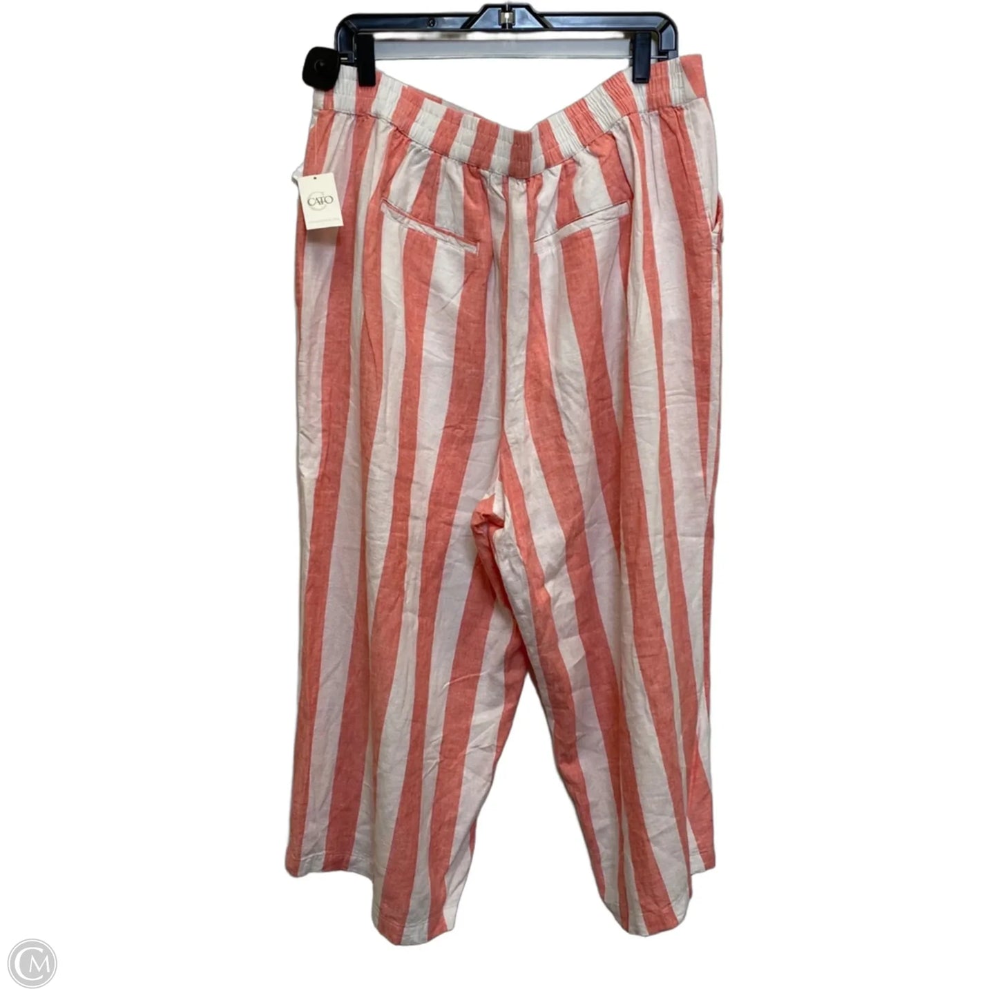 Pants Cropped By Cato In Orange & White, Size: 18