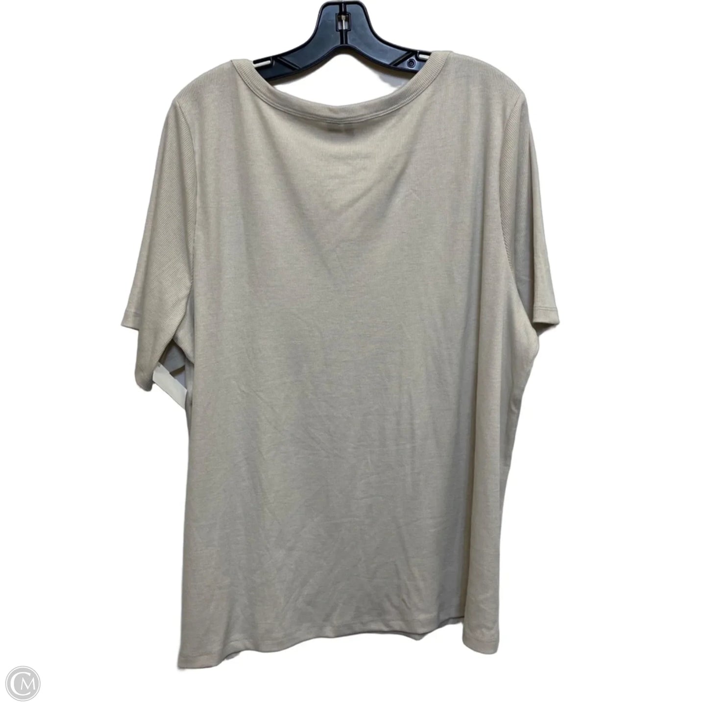 Top Short Sleeve By Cato In Tan, Size: 3x