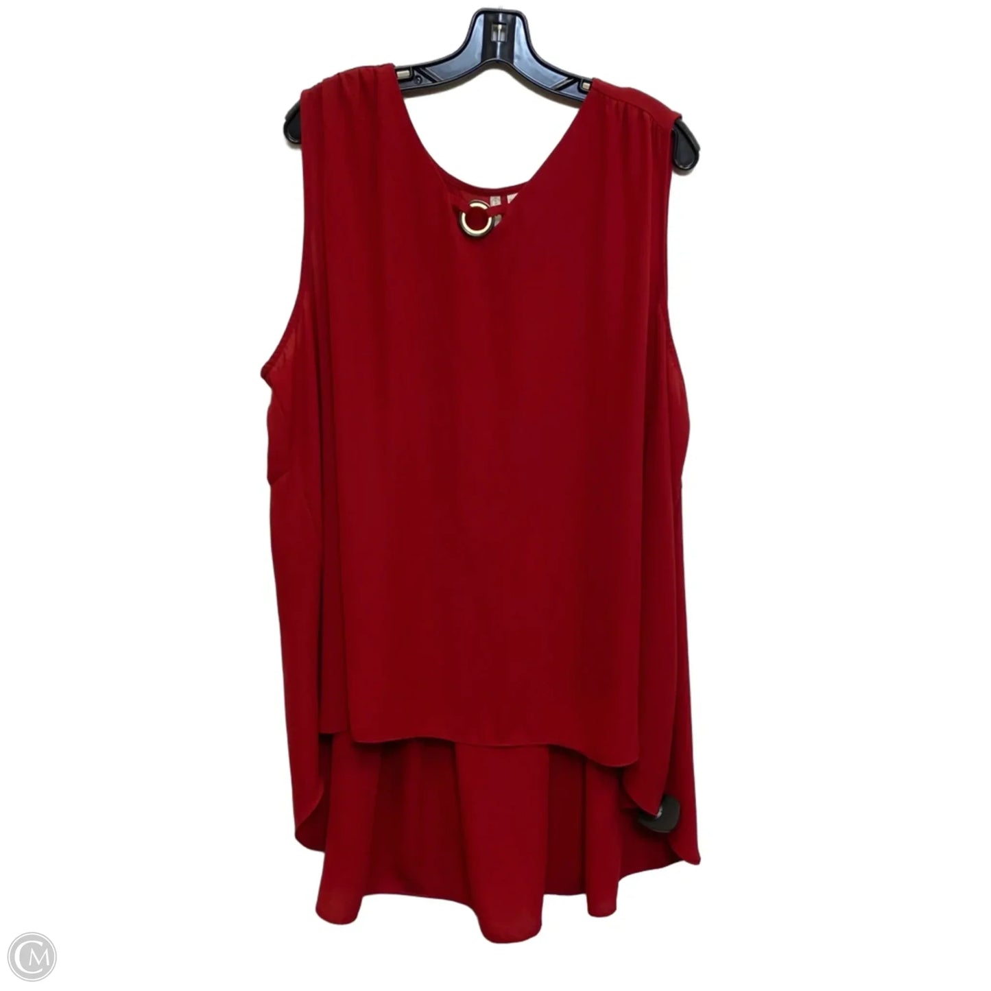 Tunic Sleeveless By Cato In Red, Size: 4x