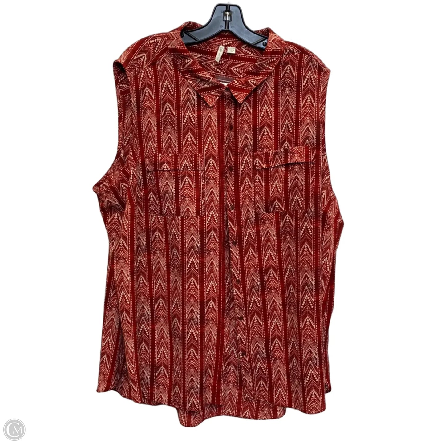 Top Short Sleeve By Cato In Red, Size: 4x