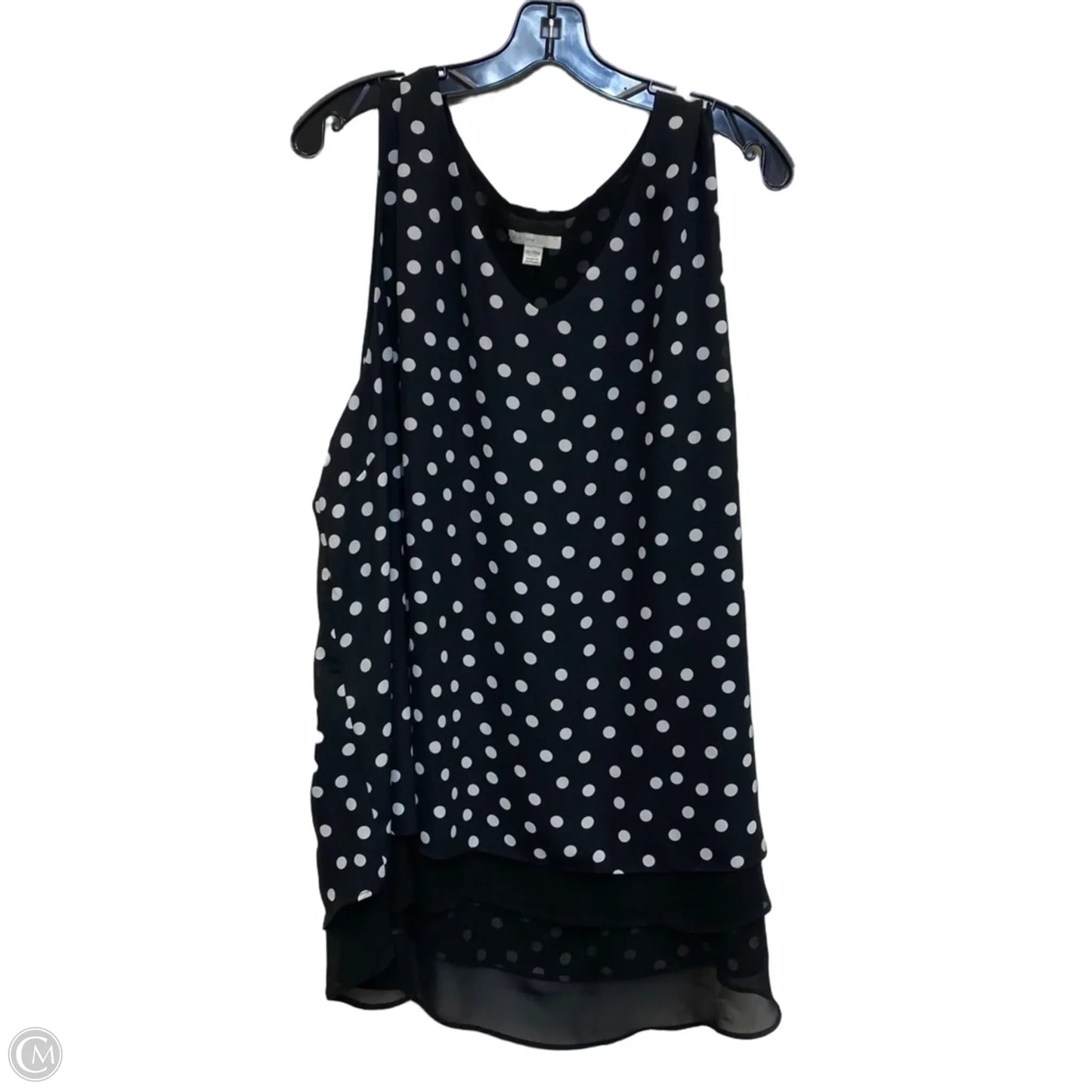Top Sleeveless By Cato In Polkadot Pattern, Size: 4x