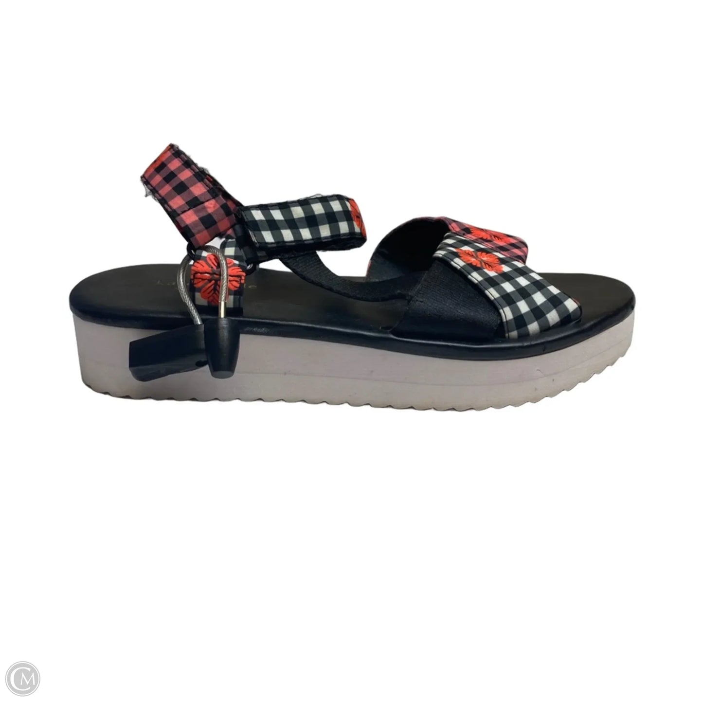 Sandals Designer By Kate Spade In Black & Pink, Size: 7