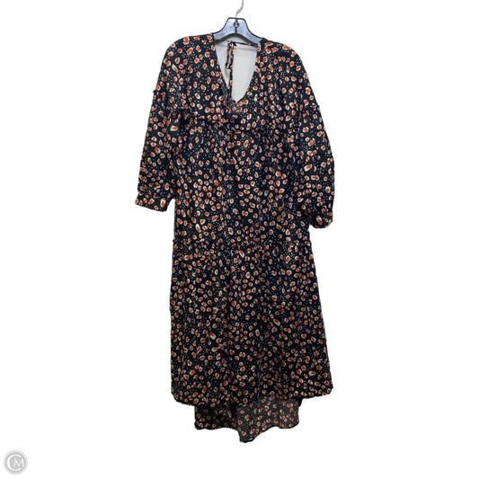 Dress Casual Maxi By Who What Wear In Black & Orange, Size: L