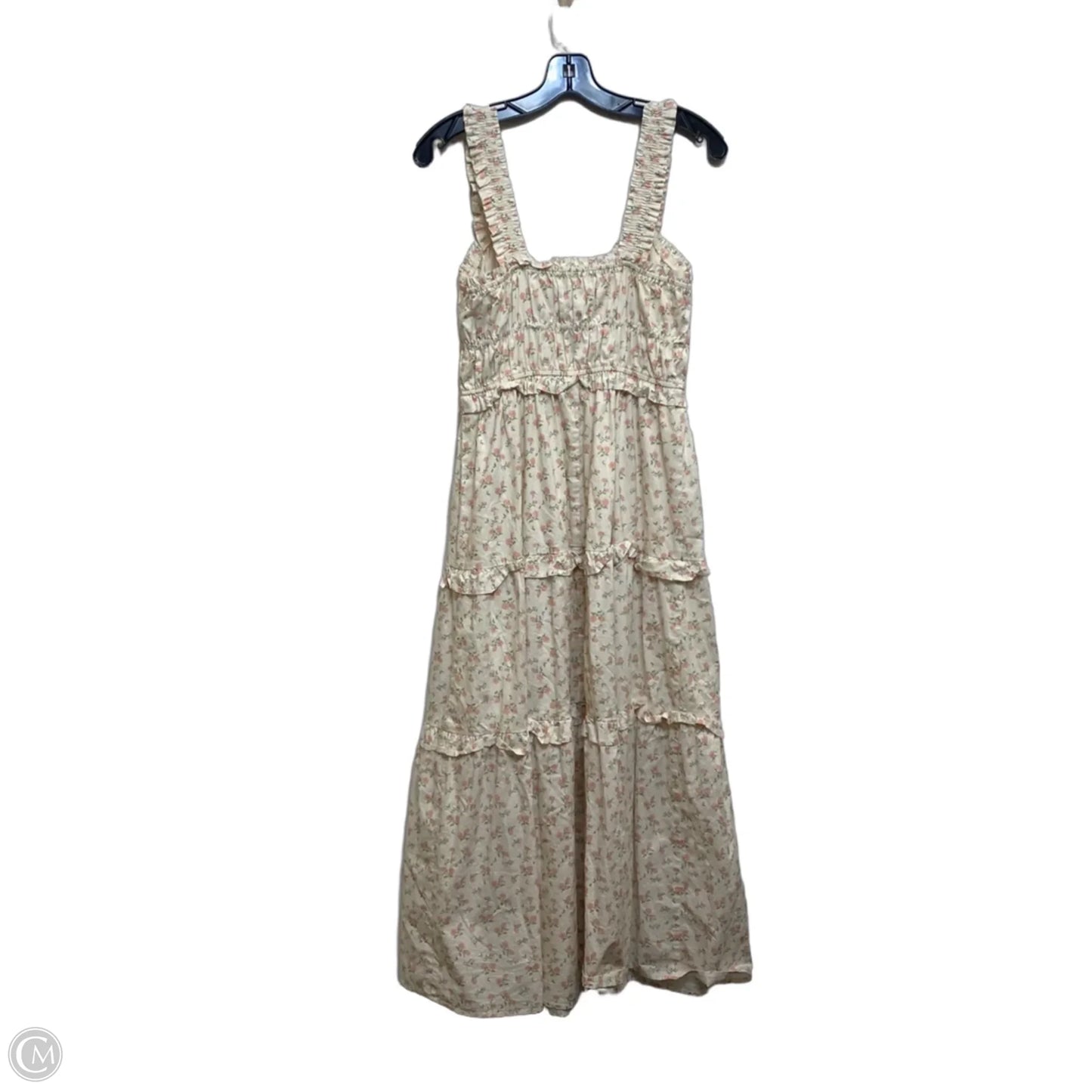 Dress Casual Maxi By Collabo In Cream & Orange, Size: S