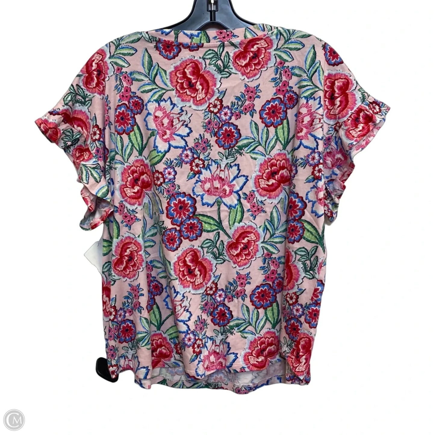 Top Short Sleeve By Crown And Ivy In Pink & Red, Size: Lp