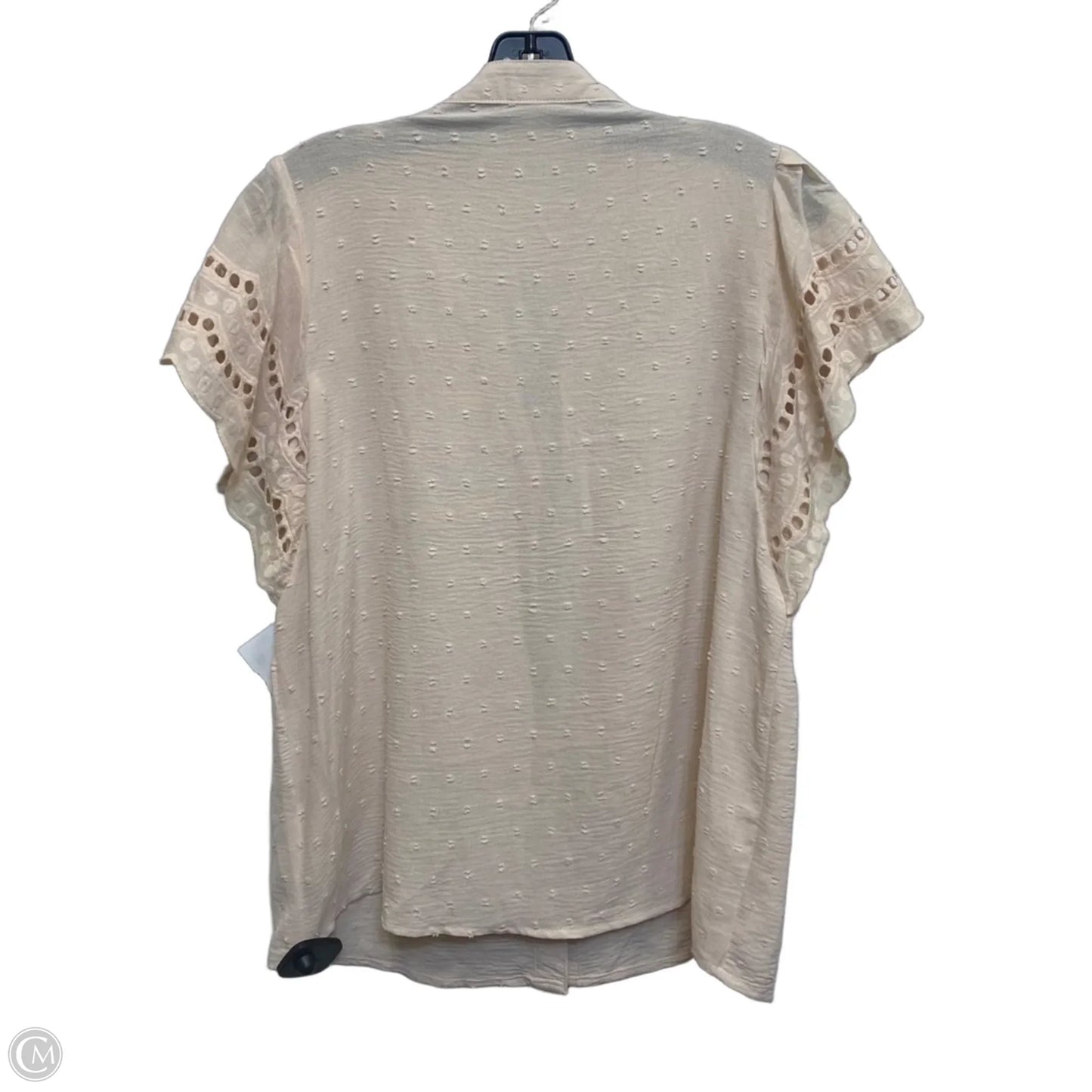 Top Short Sleeve By Cmf In Peach, Size: L