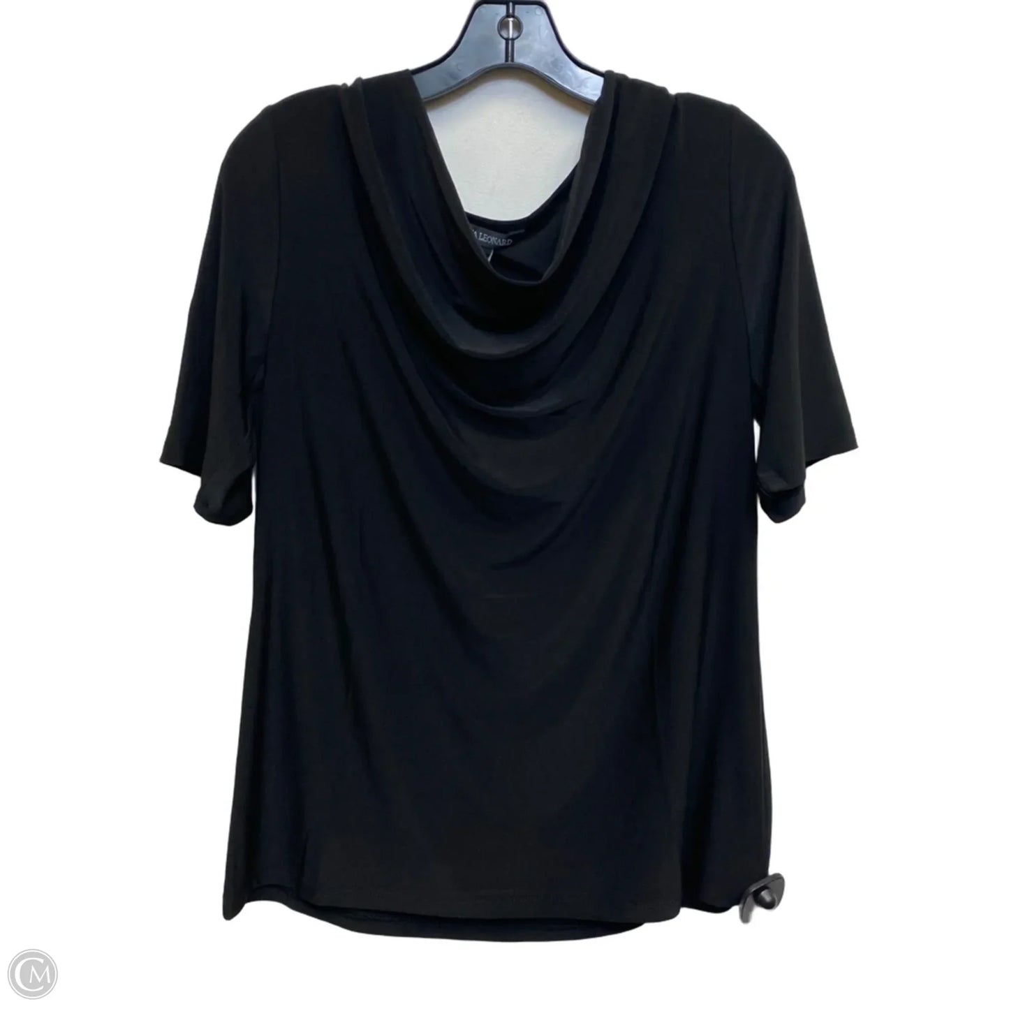 Top Short Sleeve By Nina Leonard In Black, Size: M