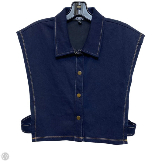 Top Sleeveless By LOVE 83 In Blue Denim, Size: Osfm