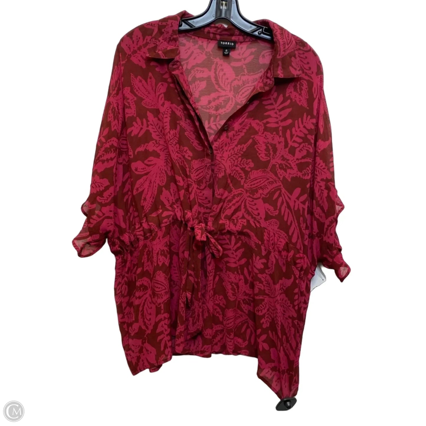 Top Short Sleeve By Torrid In Pink & Red, Size: L