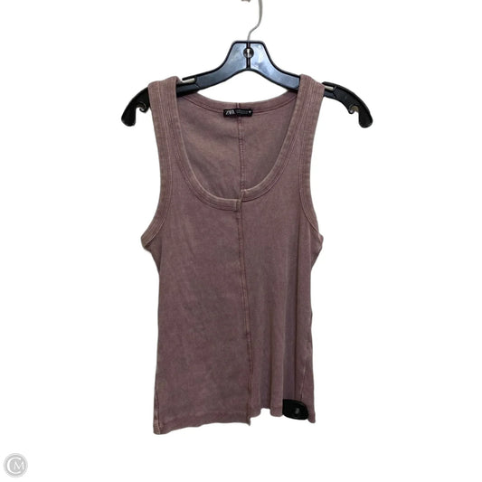 Top Sleeveless Basic By Zara In Purple, Size: M