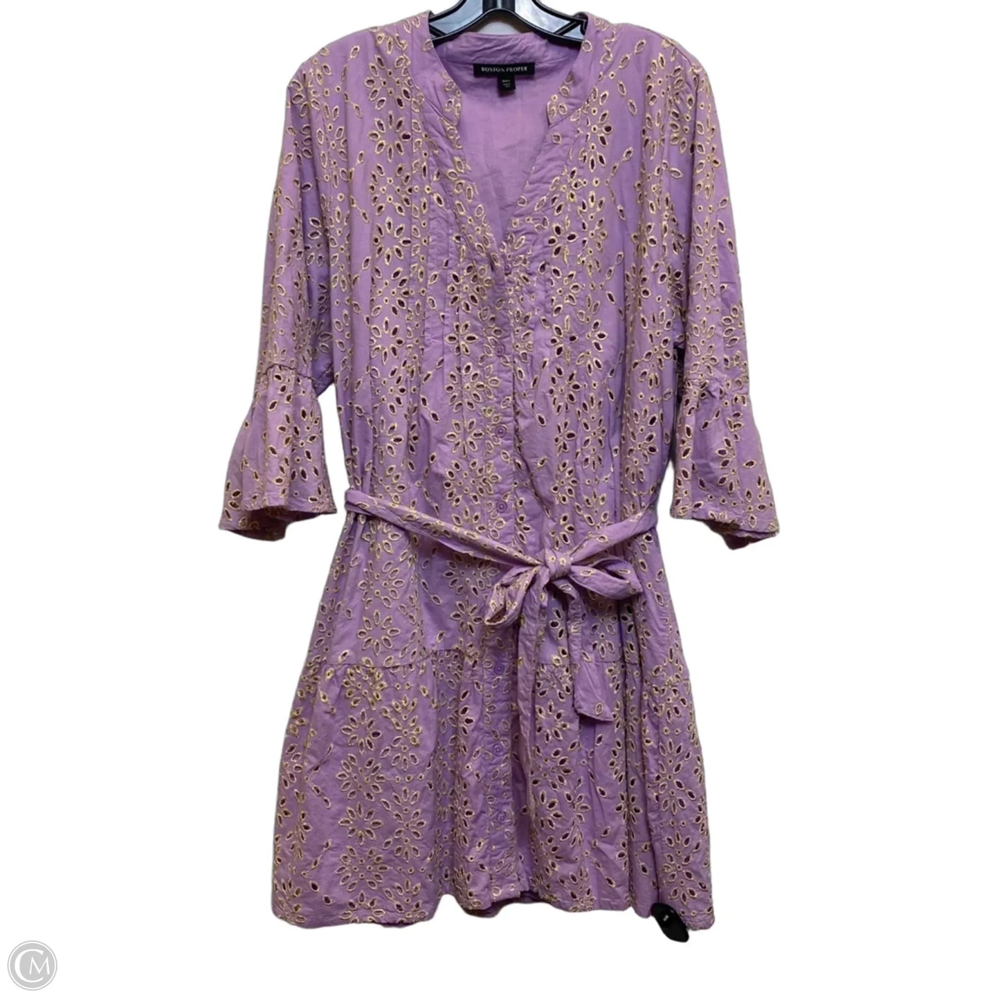 Dress Casual Short By Boston Proper In Gold & Purple, Size: L