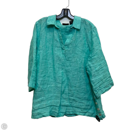 Top 3/4 Sleeve By Tahari In Green, Size: 1x