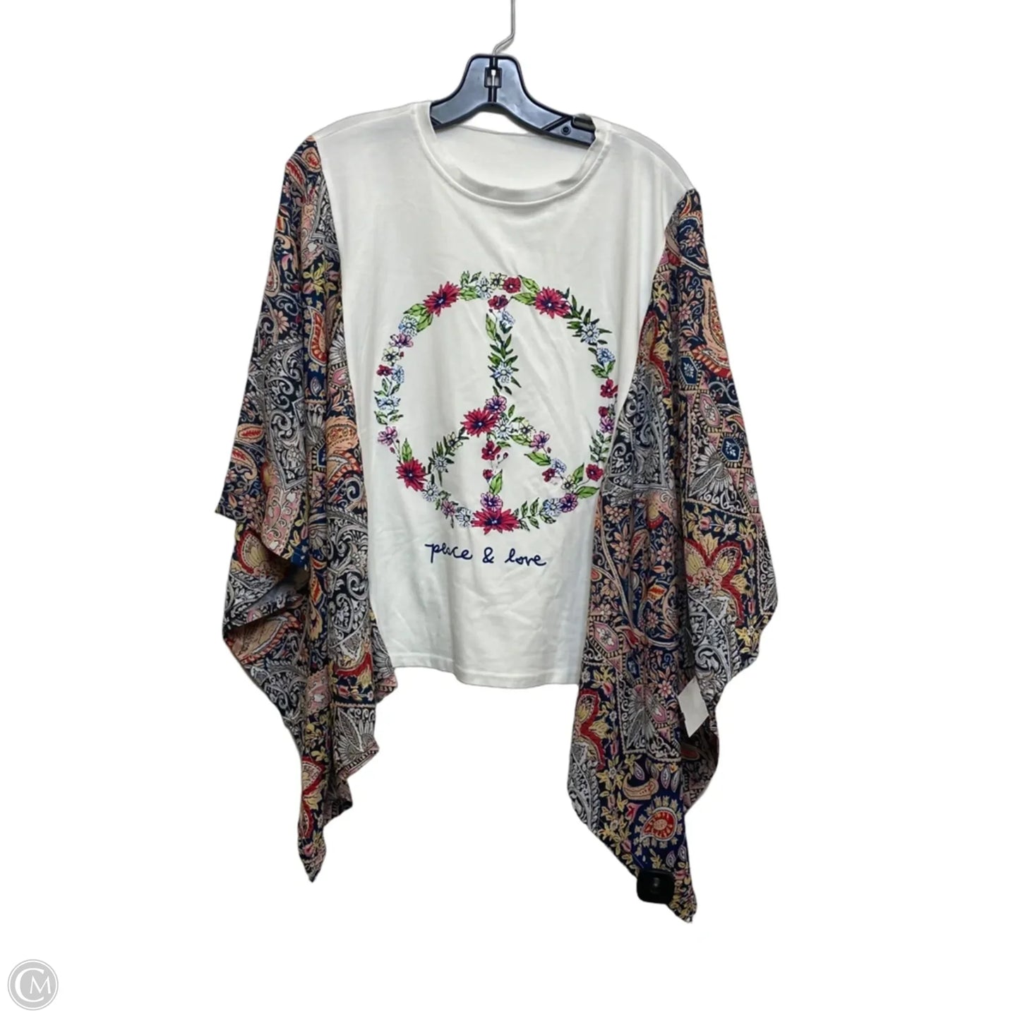 Top Short Sleeve By Cmc In White & Yellow, Size: Osfm