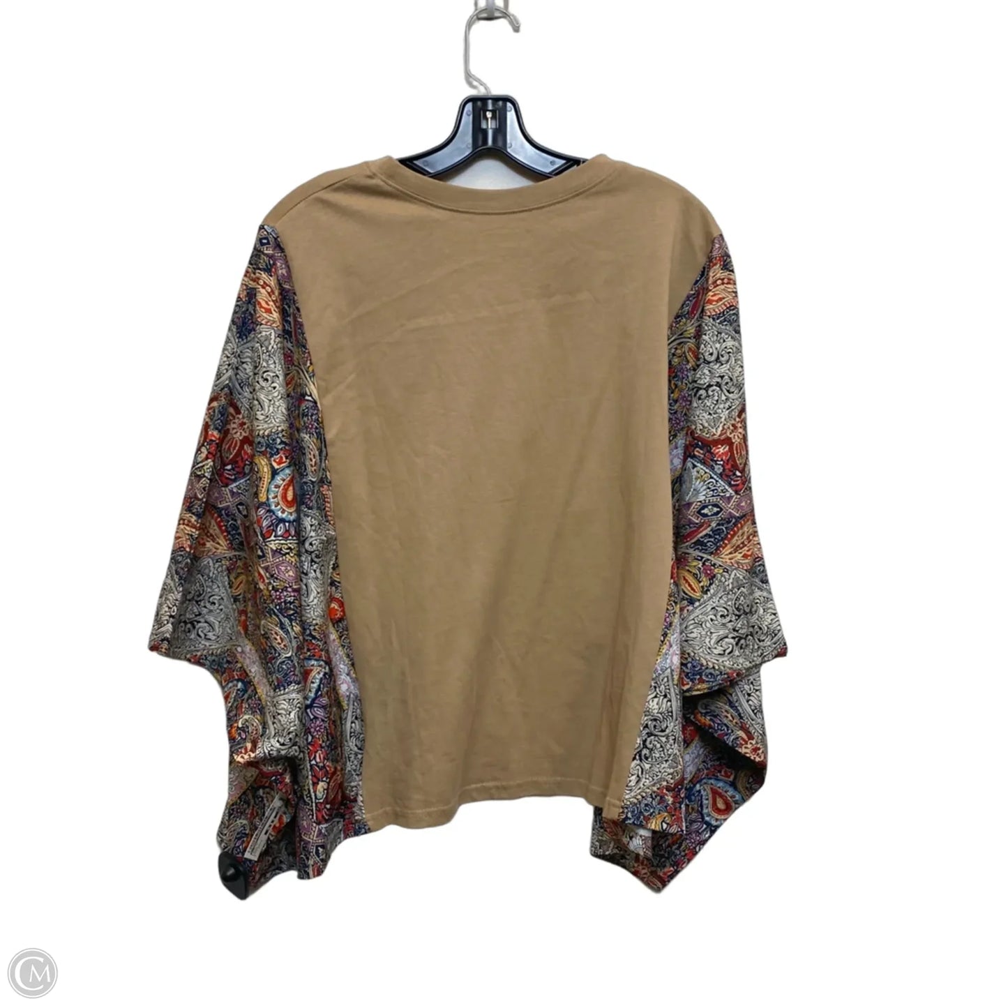 Top Short Sleeve By Def Leppard In Blue & Tan, Size: Osfm