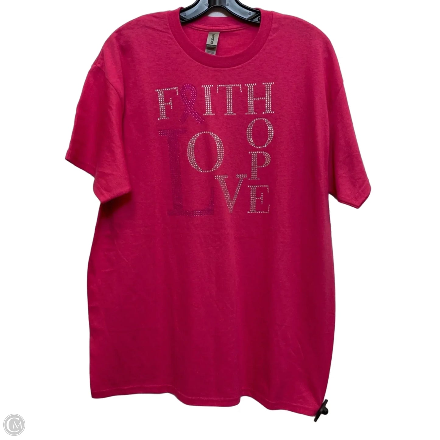 Top Short Sleeve Basic By Gildan In Pink, Size: L