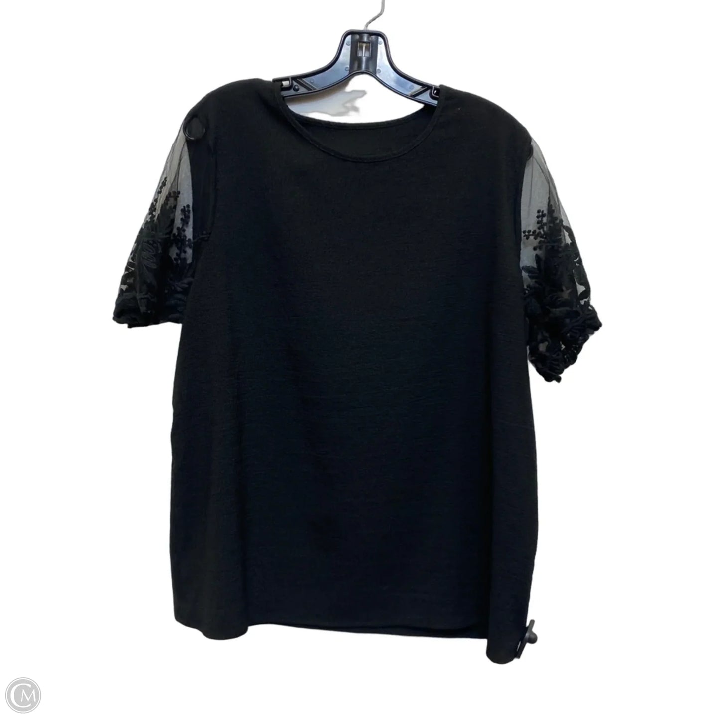 Top Short Sleeve By Shein In Black, Size: 1x