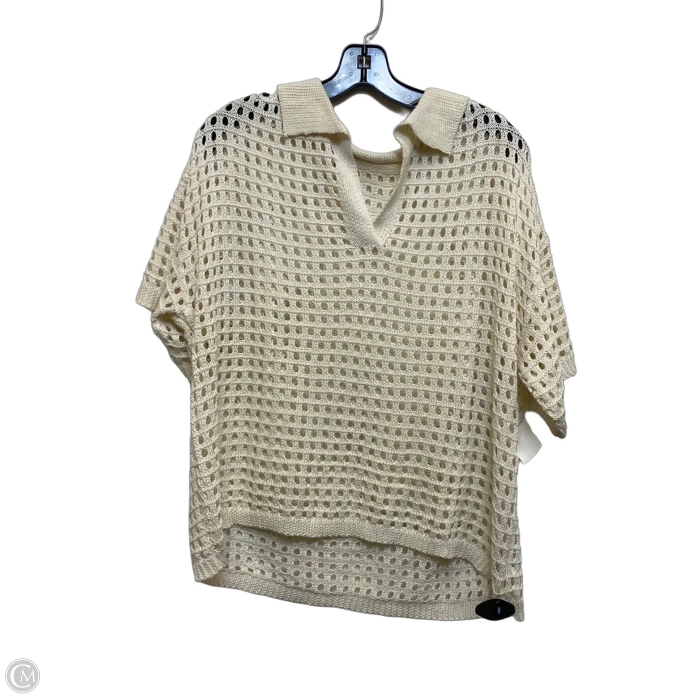 Top Short Sleeve By Shein In Cream, Size: 1x