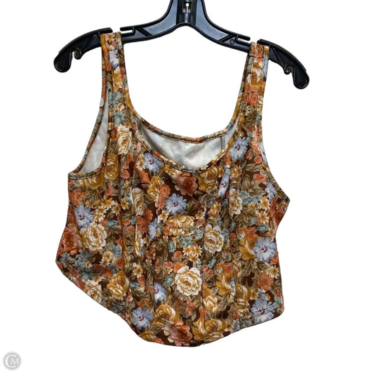 Top Sleeveless By Shein In Brown & Orange, Size: 3x