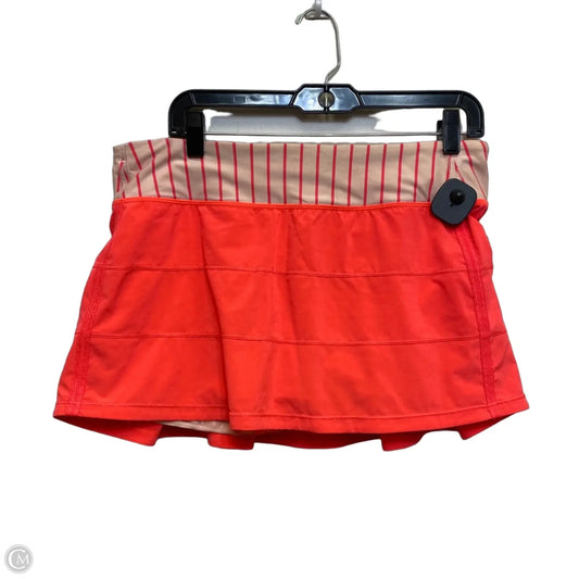 Athletic Skort Designer By Lululemon In Orange, Size: M