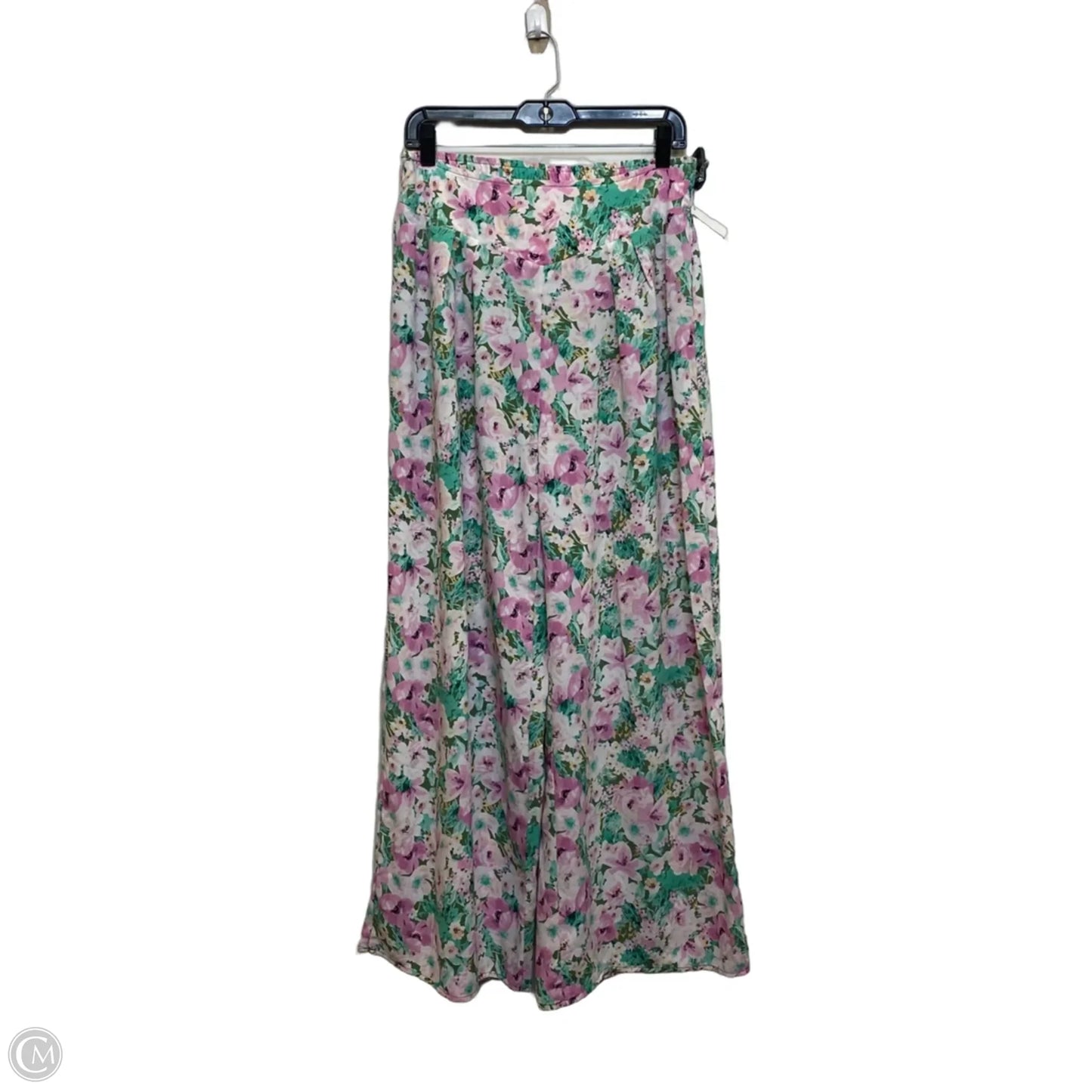 Pants Wide Leg By Entro In Green & Pink, Size: L