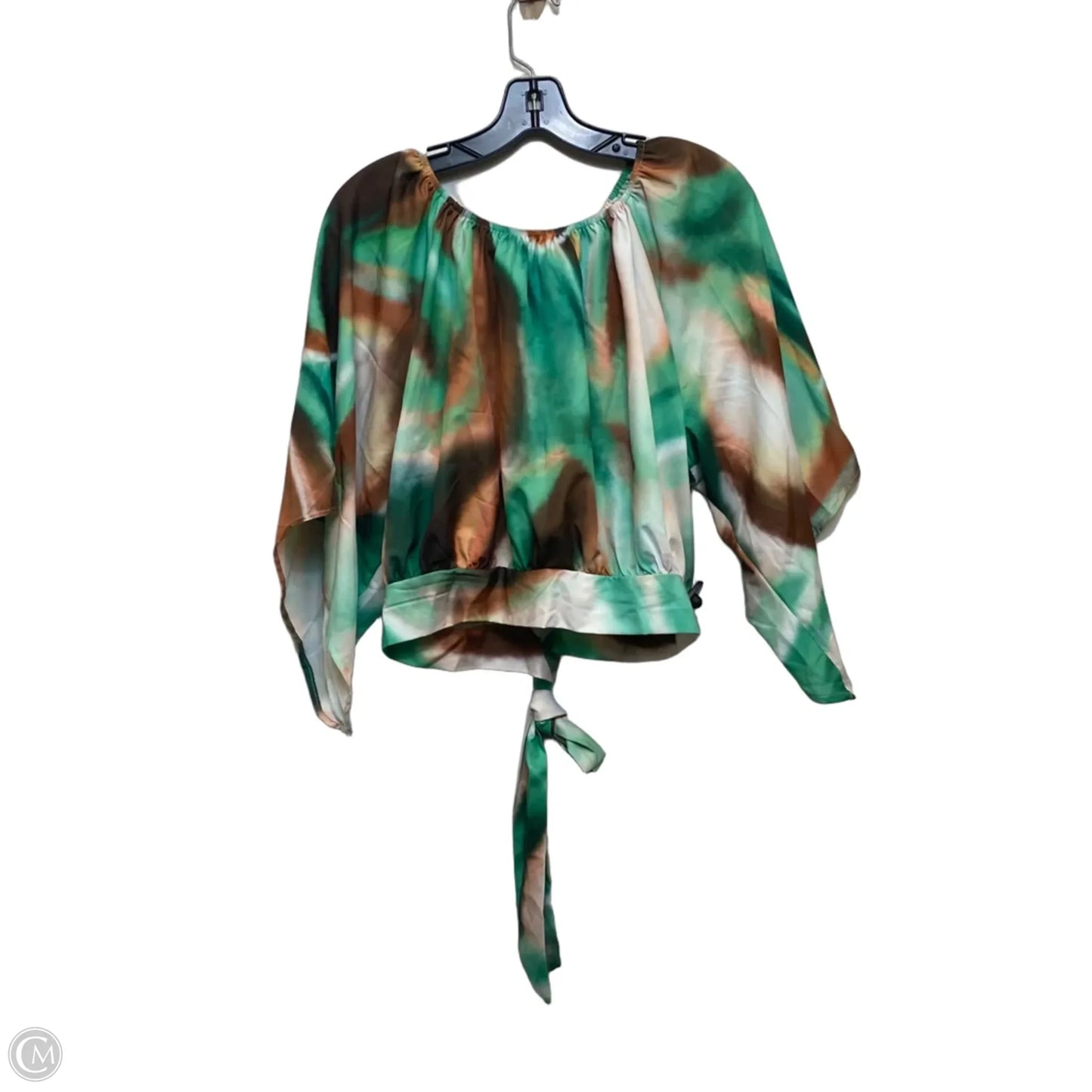 Top Short Sleeve By Cmf In Brown & Green, Size: Xl