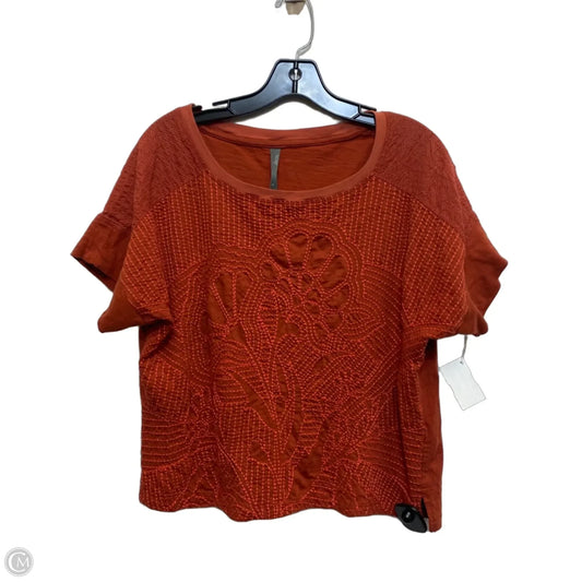 Top Short Sleeve By Anthropologie In Brown, Size: S