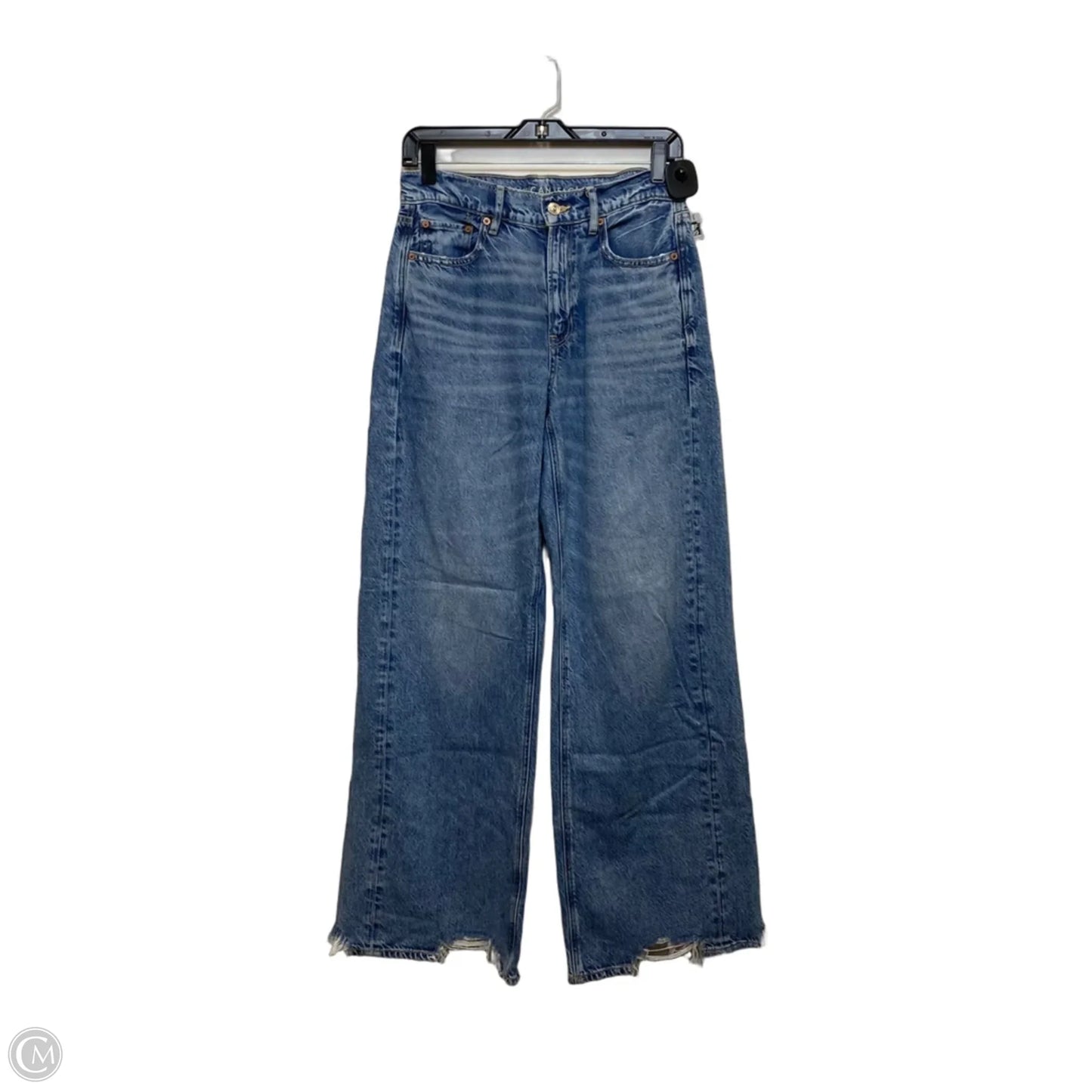 Jeans Wide Leg By American Eagle In Blue Denim, Size: 2