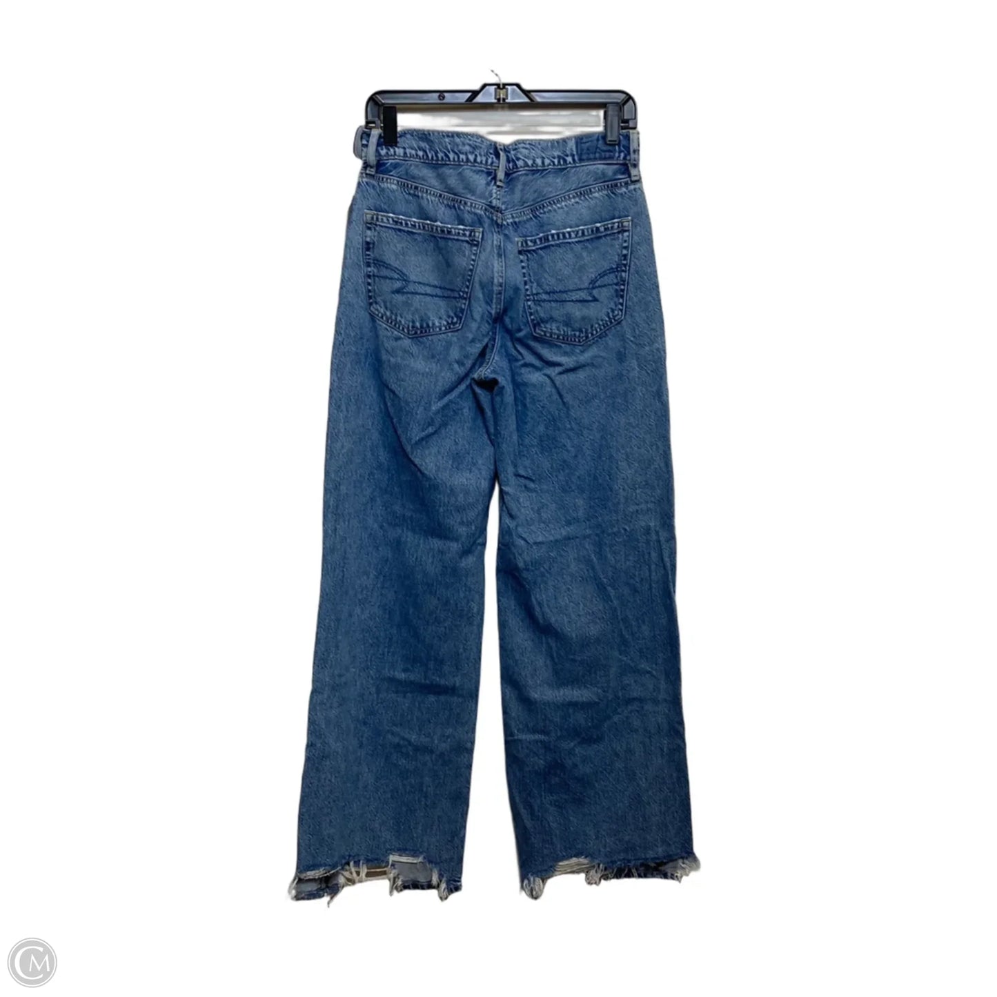 Jeans Wide Leg By American Eagle In Blue Denim, Size: 2