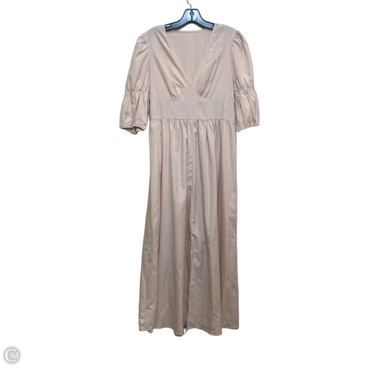 Dress Casual Maxi By Shein In Pink & White, Size: L