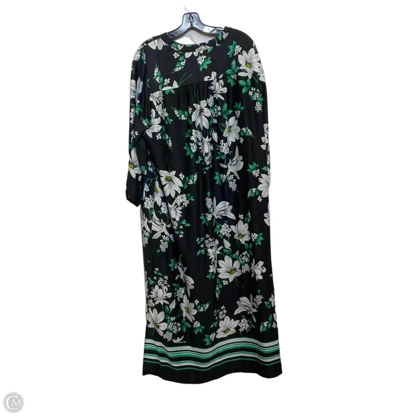 Dress Casual Maxi By Jones New York In Black & Green, Size: Xl