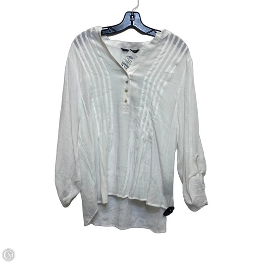 Top 3/4 Sleeve By Zac And Rachel In White, Size: Xl