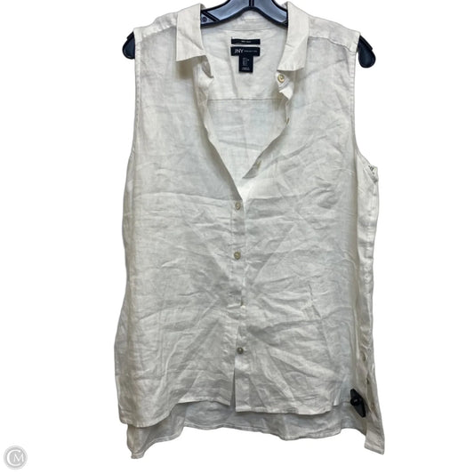 Top Sleeveless By Jones New York In White, Size: L
