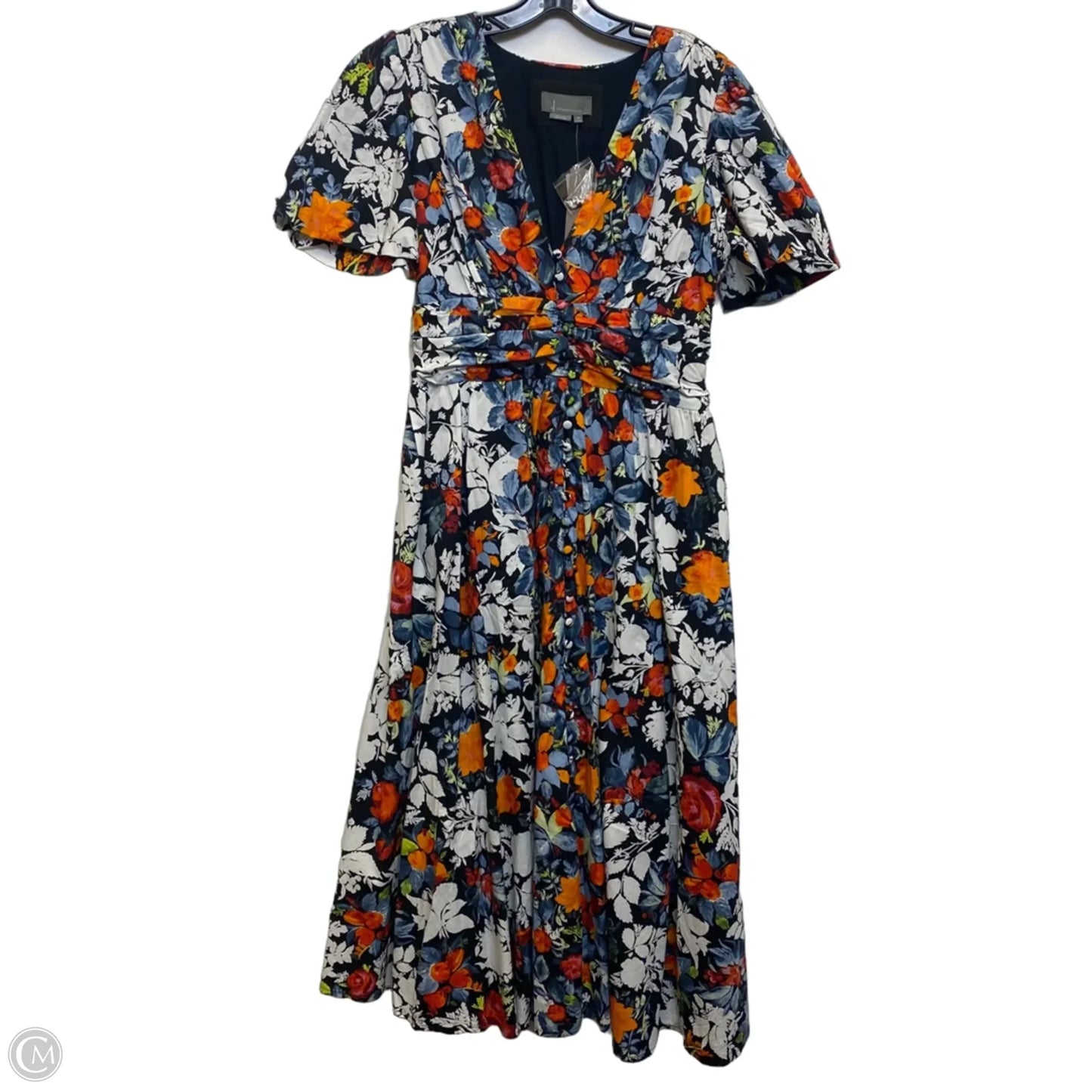 Dress Casual Maxi By Anthropologie In Black & Orange, Size: Mp