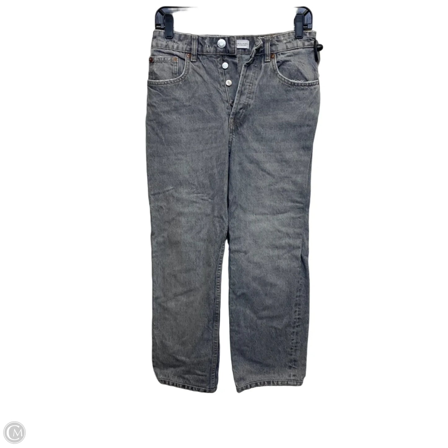 Jeans Straight By Zara In Grey Denim, Size: 4