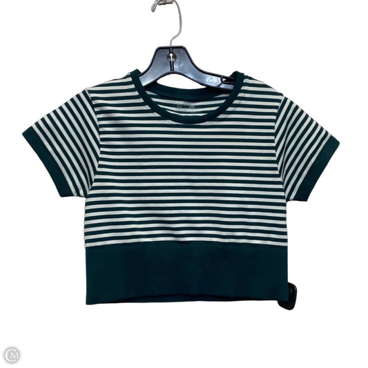 Top Short Sleeve By Offline In Green & White, Size: M