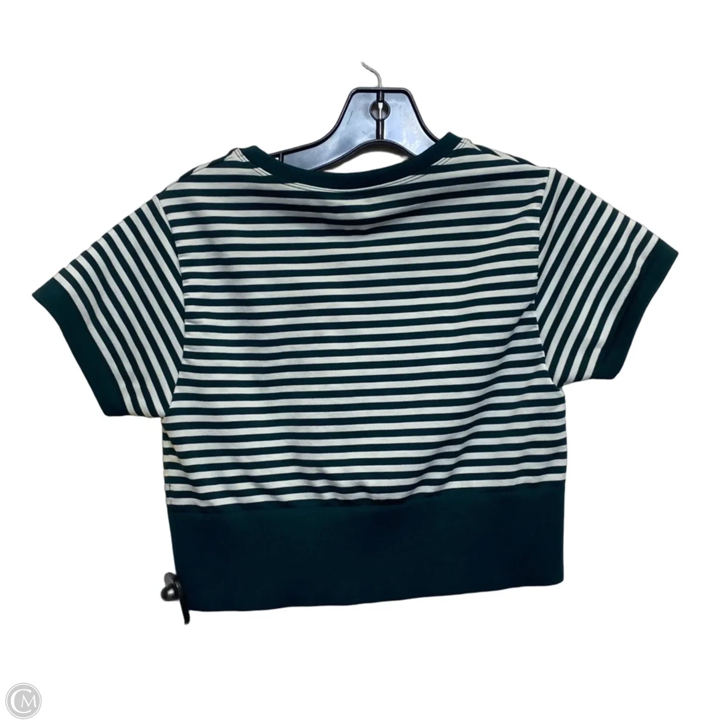 Top Short Sleeve By Offline In Green & White, Size: M