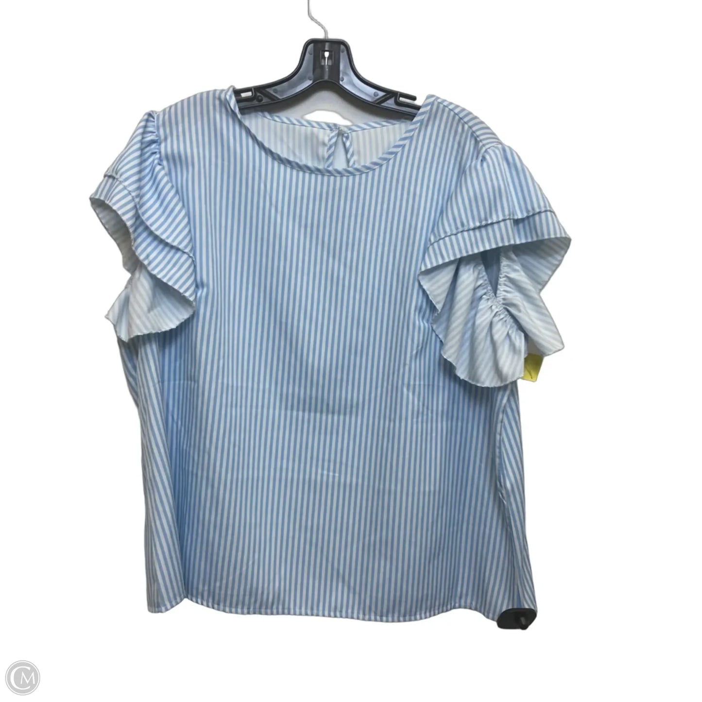 Top Short Sleeve By Clothes Mentor In Blue & White, Size: Xxl