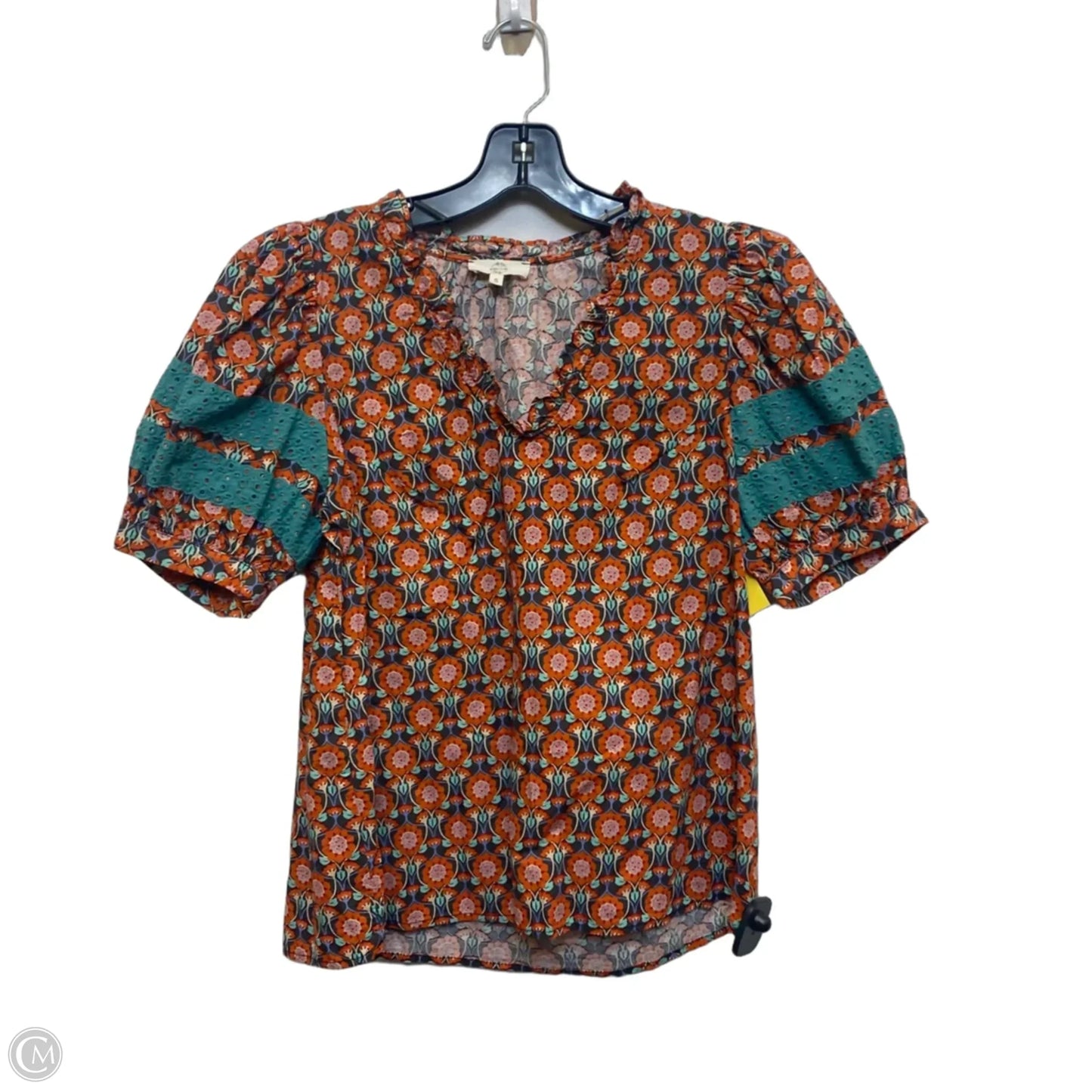 Top Short Sleeve By Entro In Brown & Orange, Size: S