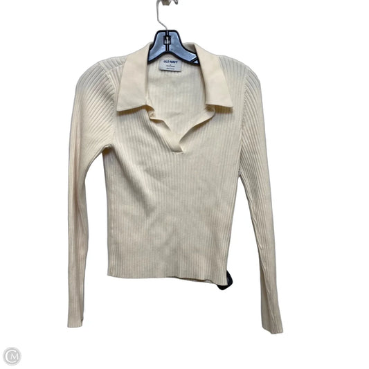 Top Long Sleeve By Old Navy In Cream, Size: M