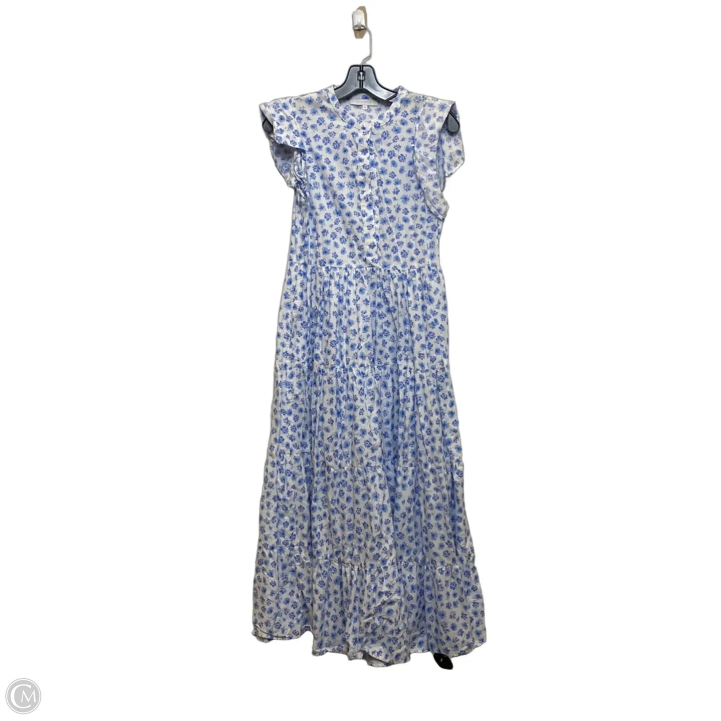 Dress Casual Maxi By Olivaceous In Blue & White, Size: S