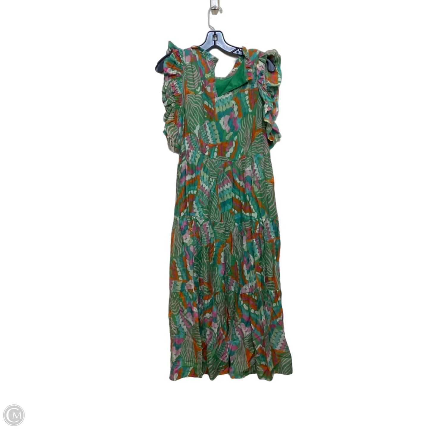 Dress Casual Maxi By Jodifl In Green & Orange, Size: S