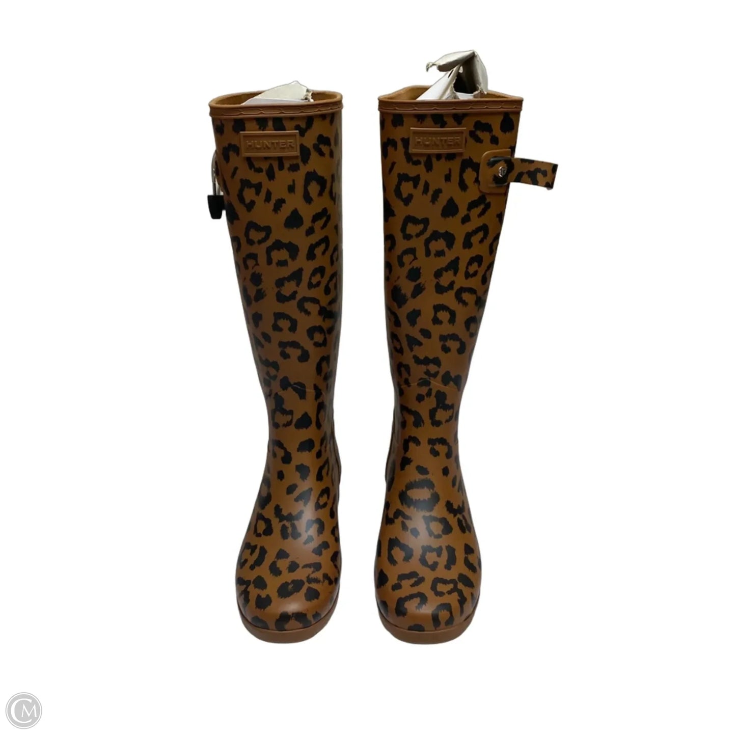 Boots Designer By Hunter In Animal Print, Size: 7