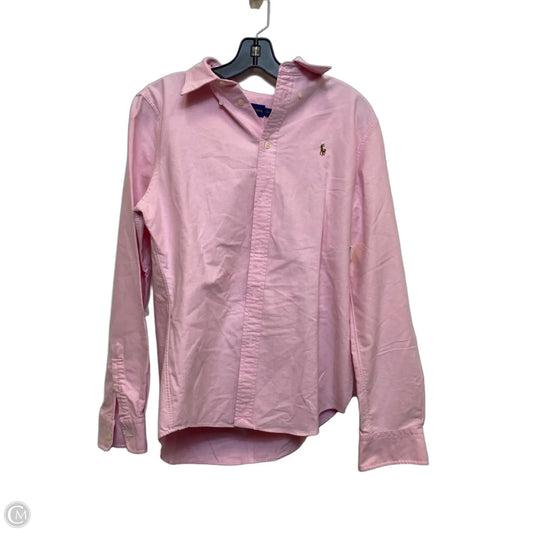 Top Long Sleeve By Ralph Lauren Blue Label In Pink, Size: L