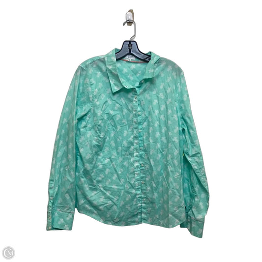 Top Long Sleeve By Crown And Ivy In Green, Size: Xl