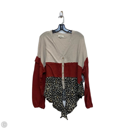 Top Long Sleeve By Umgee In Brown & Cream, Size: 1x