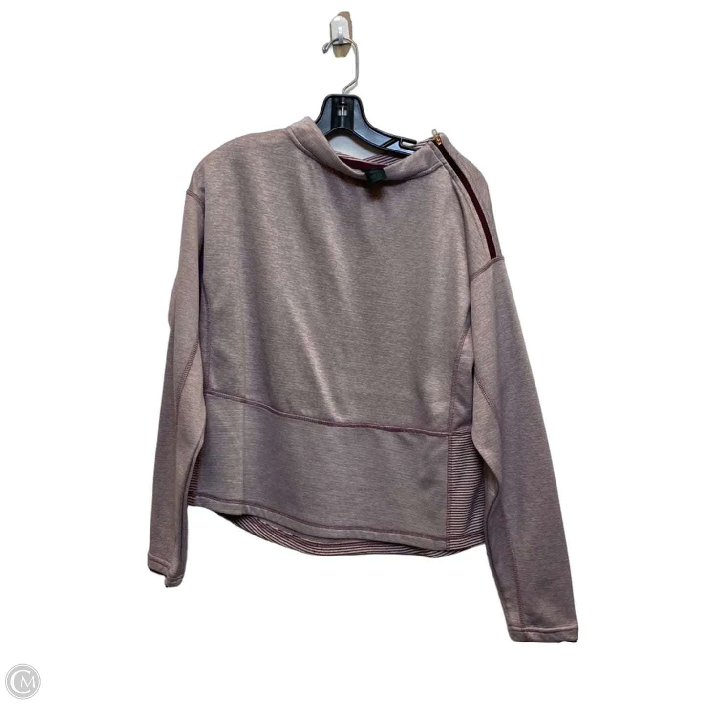Athletic Top Long Sleeve Collar By Champion In Red & White, Size: M