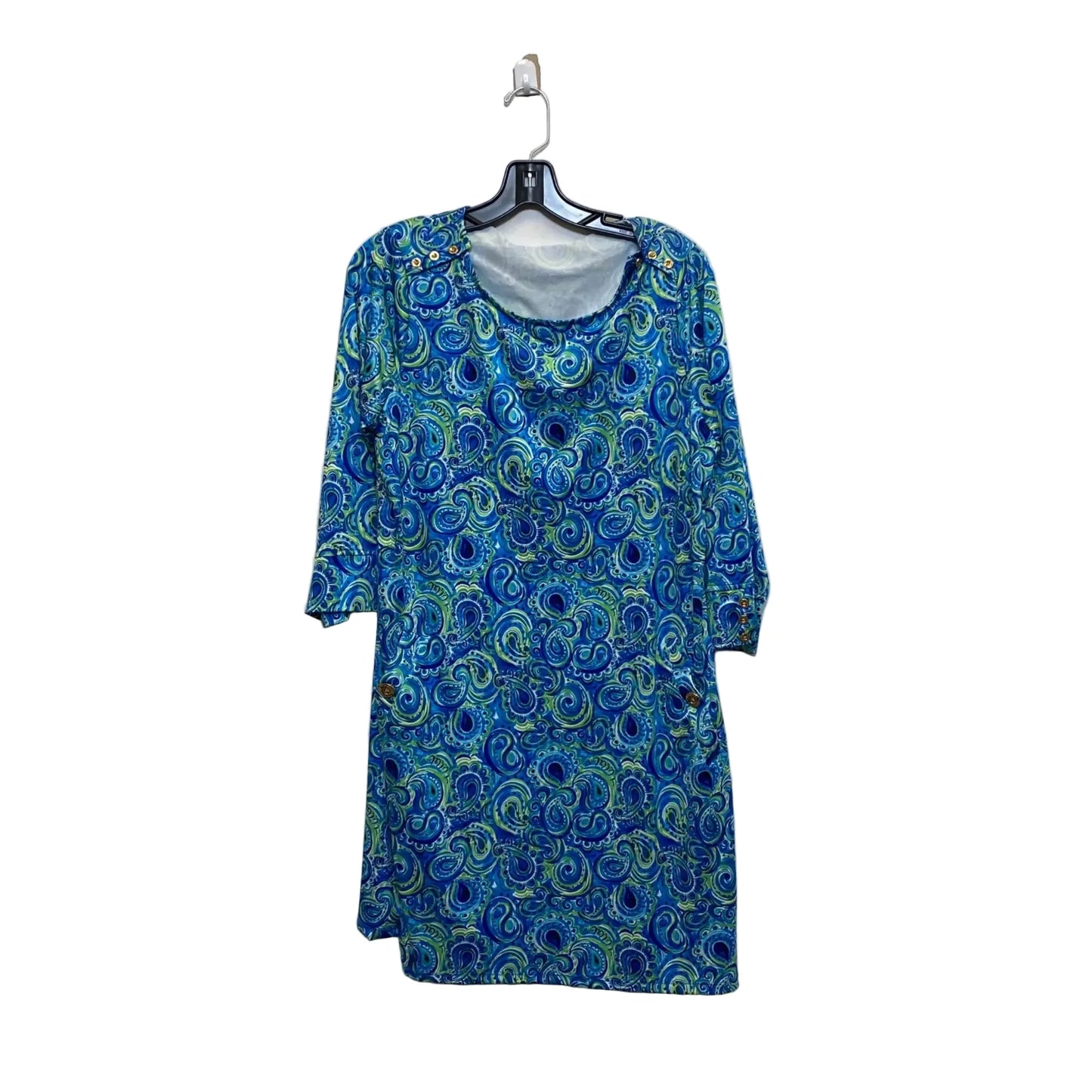 Dress Casual Short By Stella Parker In Blue Red & White, Size: L